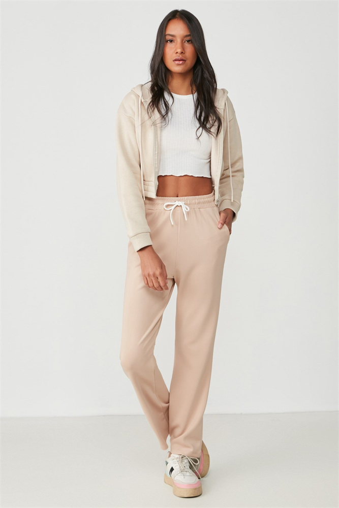 C&City Women Sweatpants 736 Milky Brown Color